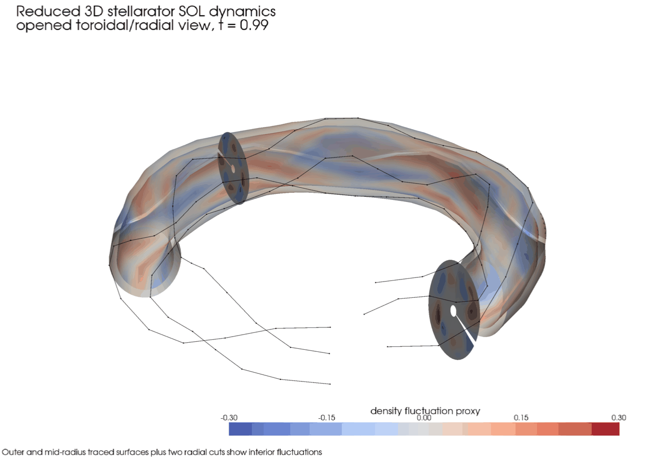 Stellarator reduced SOL opened 3D view